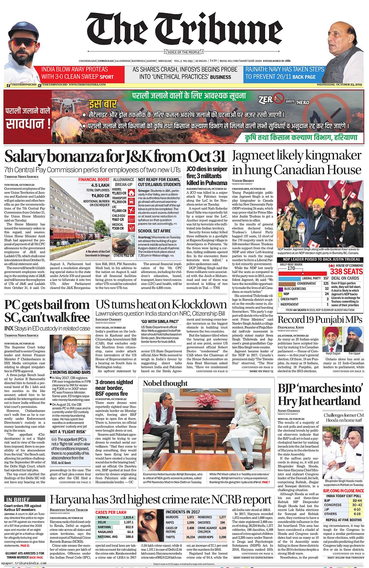 Front Pages this morning - October 23, 2019