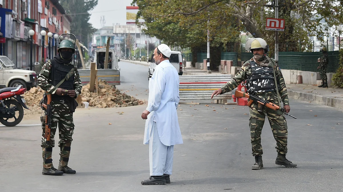 A street near Lal Chowk in Srinagar (PTI photo)