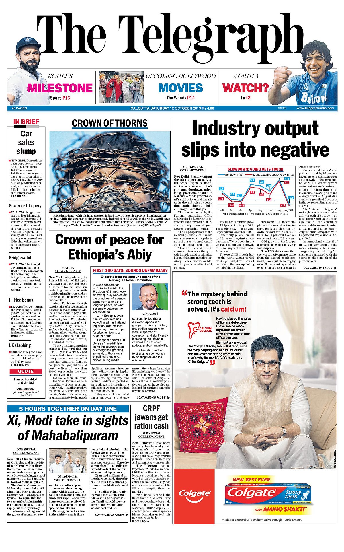 Front Pages This Morning - October 12, 2019   