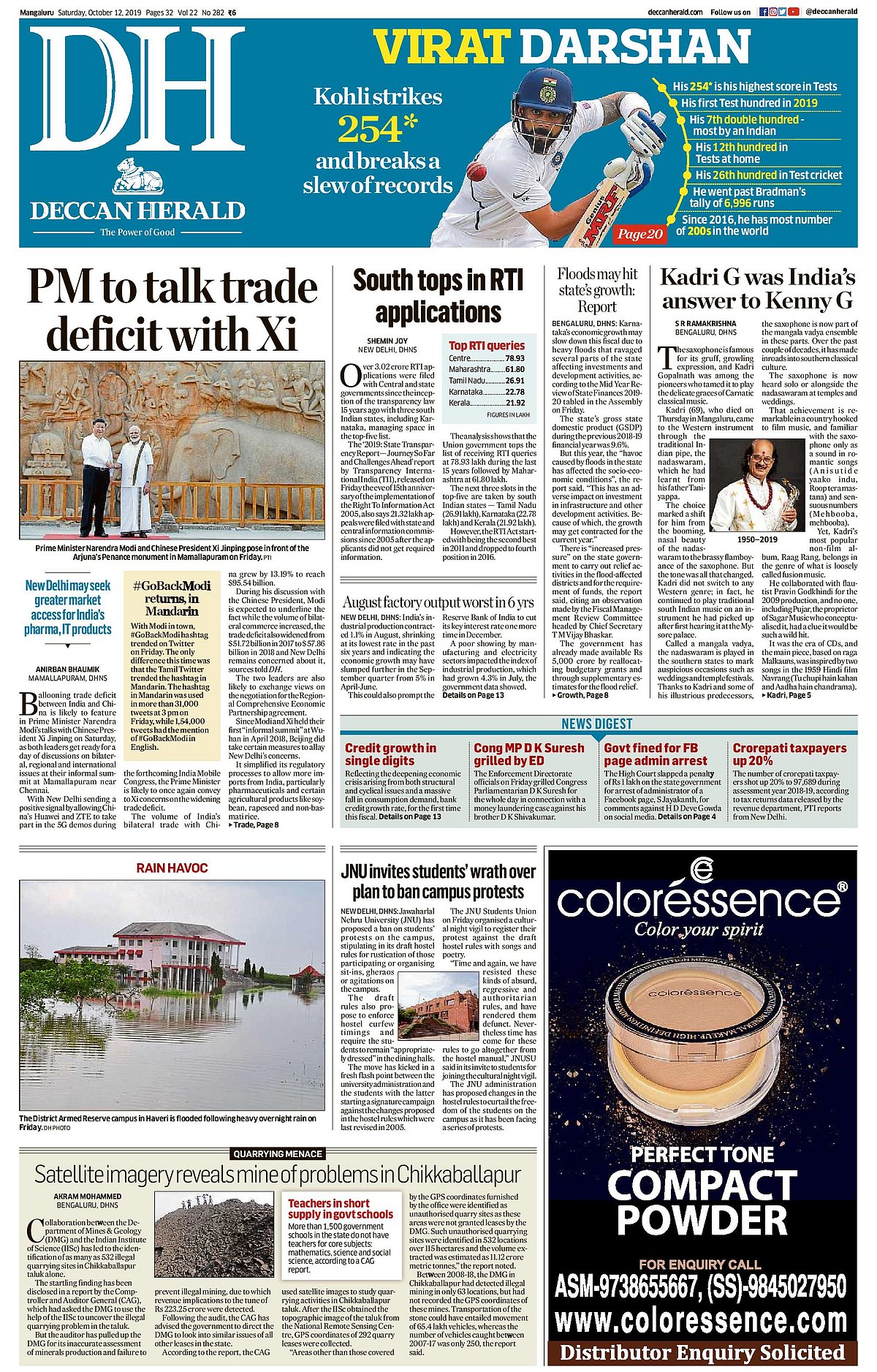 Front Pages This Morning - October 12, 2019   