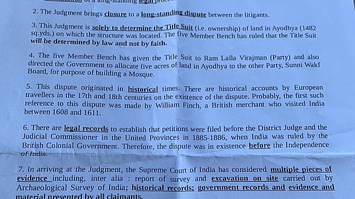 MEA ‘brief’ on Ayodhya verdict skips mention of 1992 mosque demolition