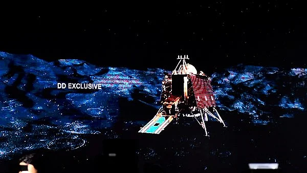 ‘Vikram’, the Lander of Chandrayaan-2 failed to make a soft landing on the Moon and crashed onto the lunar surface. (PTI photo)&nbsp;
