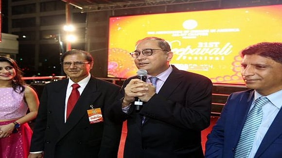 India’s consul-general in New York Sandeep Chakravorty (second from right) Photo courtesy: Twitter