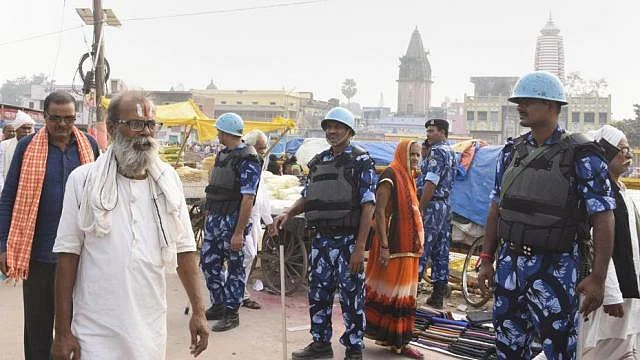 There is heavy deployment of police and paramilitary forces across Uttar Pradesh, particularly in Ayodhya (in pic).&nbsp;