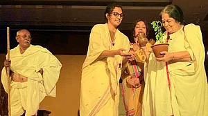 A scene from the play ‘Kasturba’