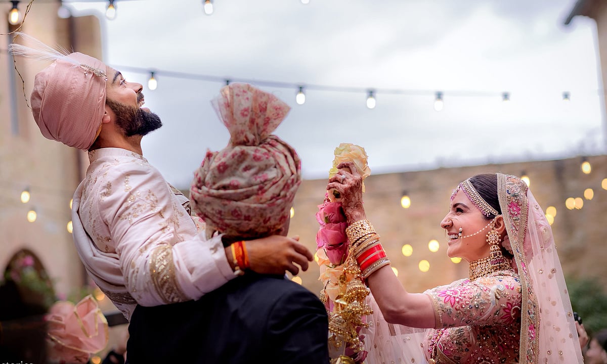 Virat at his wedding with Anushka Sharma