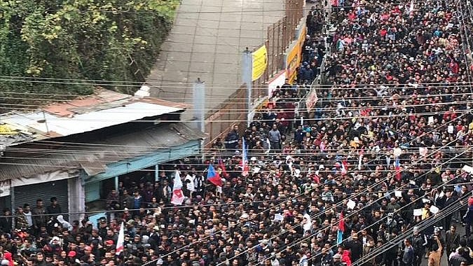 Protests over amended Citizenship act in Shillong (Twitter)&nbsp;