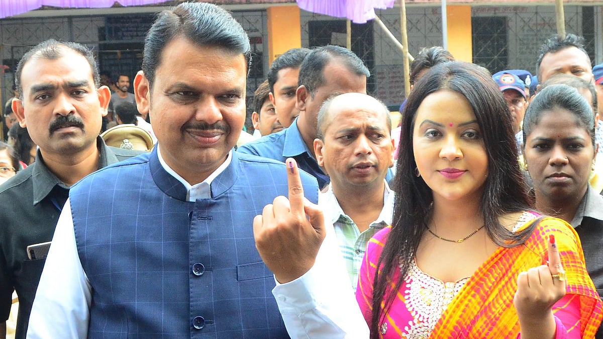 Former Maharashtra CM Devendra Fadnavis with wife Amruta (file photo)