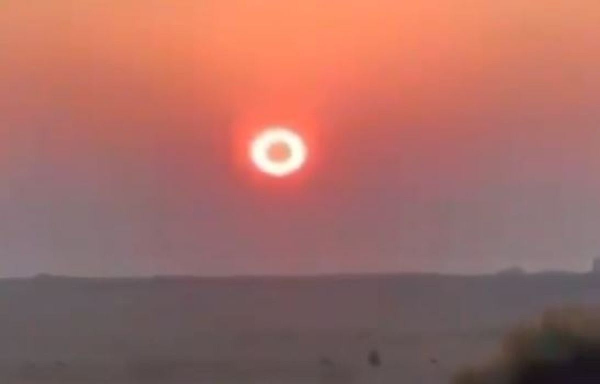 Curious onlookers gathered on roads to witness solar eclipse in Saudi Arabia