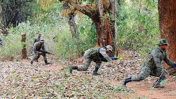 CRPF in action against Maoist militants in Chhattisgarh 