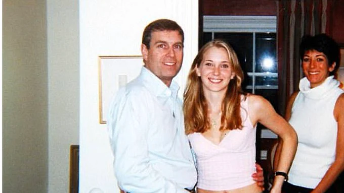 An old photo of Prince Andrew with 17-year-old Virginia Giuffre (Photo courtesy: Twitter)