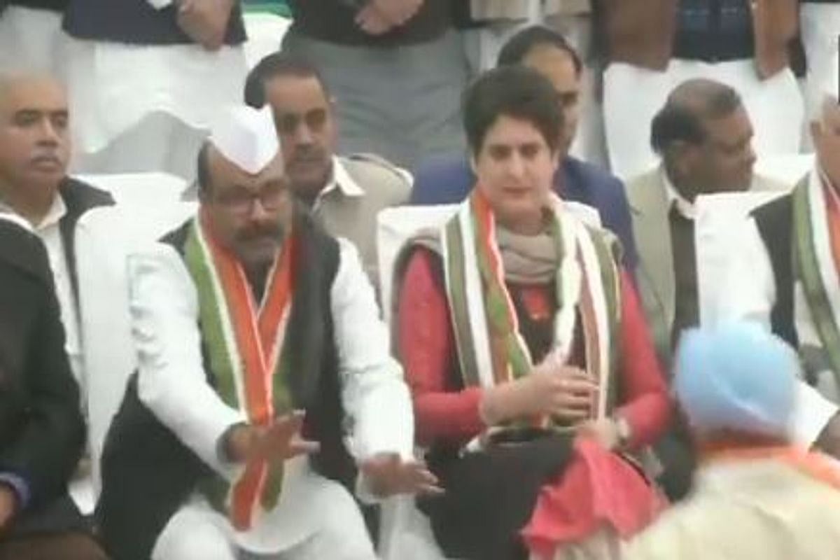 Priyanka Gandhi’s security breached in Lucknow, man climbs dais to ‘meet’ her