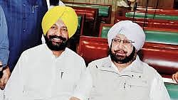 Health Minister Balbir Singh Sidhu with Punjab CM capt Amarinder Singh (file photo).
