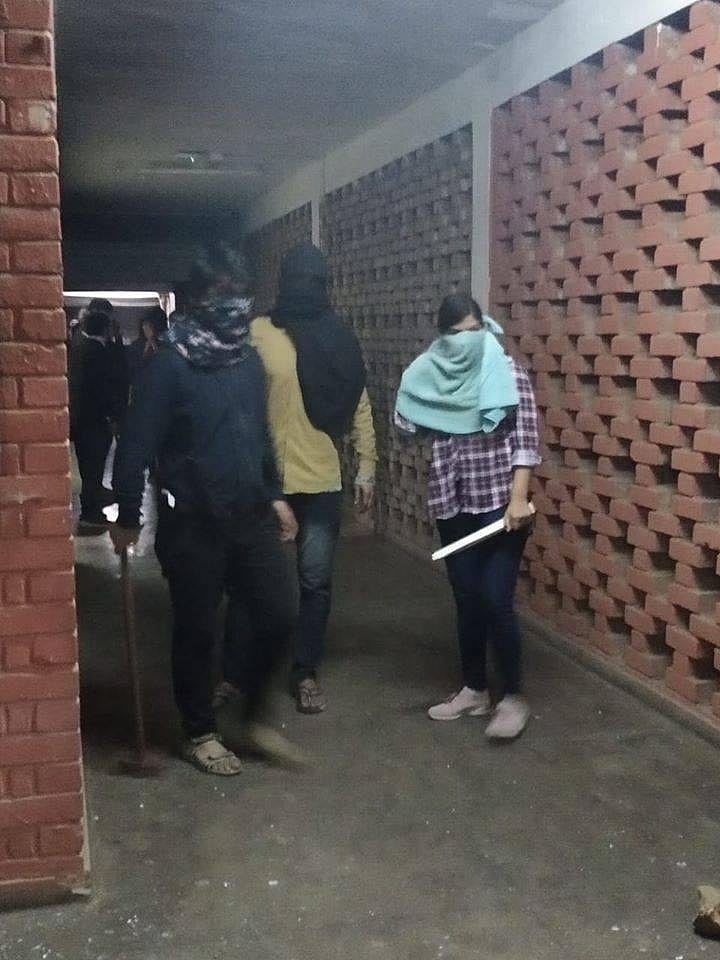 JNU: Masked goons attack students & teachers; police wait for VC’s ‘permission’ to enter campus