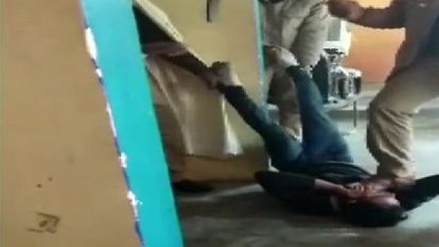 WATCH: Man accused of mobile theft thrashed by cops in Uttar Pradesh’s Deoria, 3 suspended