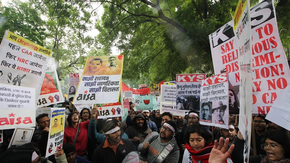 (Representative Image) An anti-CAA protest at Mandi House in Delhi on Monday (NH photo by Vipin)