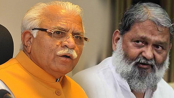Haryana CM Manohar Lal Khattar and state home minister Anil Vij (Photo courtesy: social media)