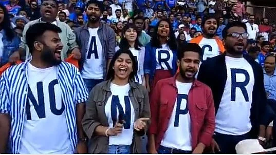 People protesting against CAA and NRC inside Wankhede Stadium in Mumbai on Tuesday, 14 January 2020