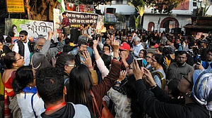 Theatre artistes hold a protest rally against Communalism, in Kolkata (IANS Photo)