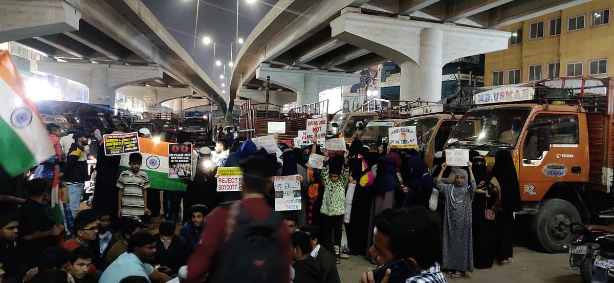 Women stage flash protest against CAA in Hyderabad  