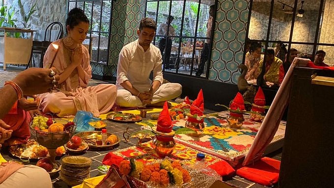 Kangana Ranaut inaugurates her new film studio in Mumbai (Photo Courtesy: Twitter)