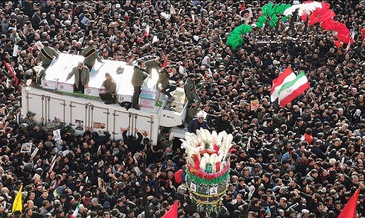 Huge crowds in Iran mourn general Qassem Soleimani killed by US drone