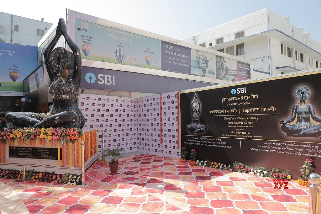 The newly inaugurated artwork out of e-Waste namely ‘Manasvi’ at the Local Head Office (LHO) in New Delhi on Feb 15, 2020 (Photo Courtesy: IANS)