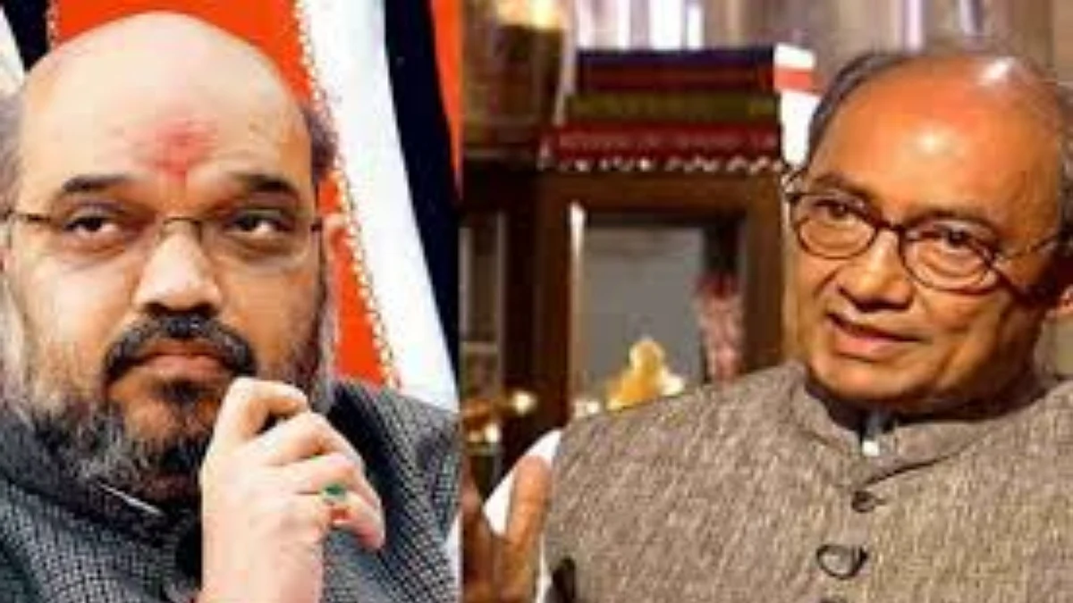 (Left) Amit Shah; (Right) Digvijaya Singh