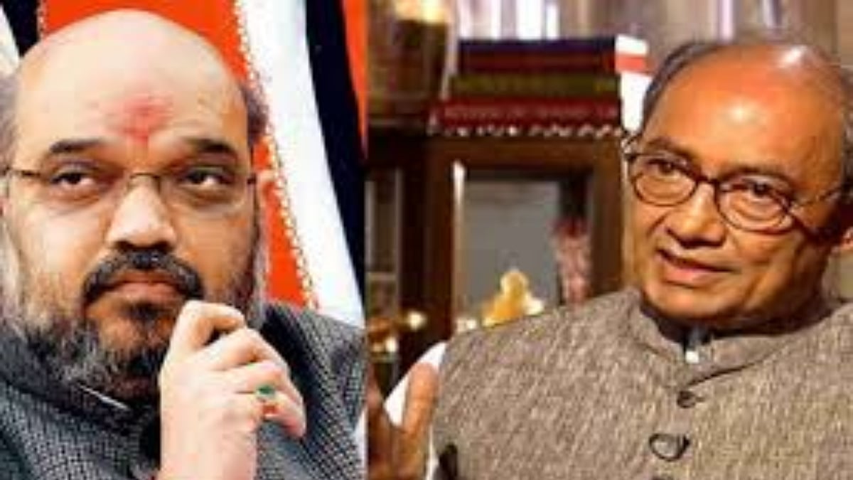 (Left) Amit Shah; (Right) Digvijaya Singh