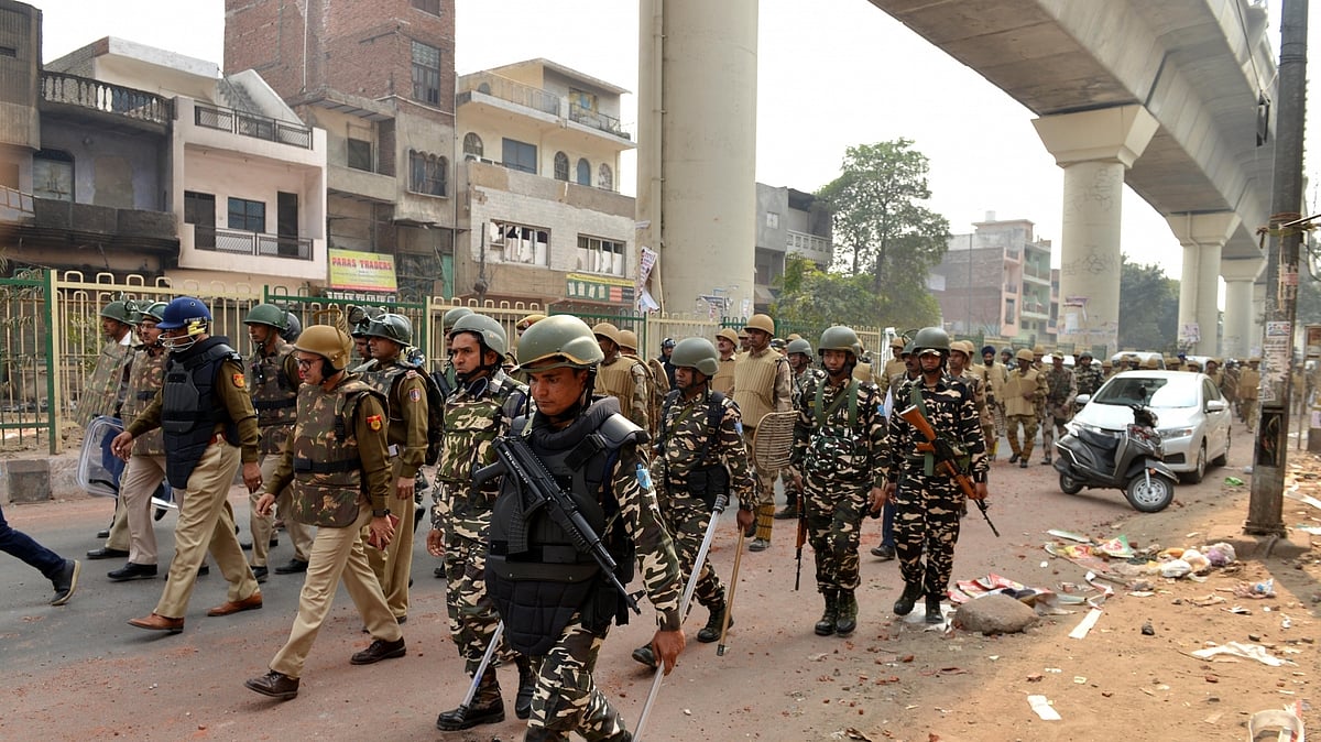 Security forces conduct flag march in areas of North-East Delhi