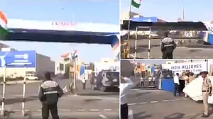 Entry gate at Motera stadium collapses ahead of Trump’s visit
