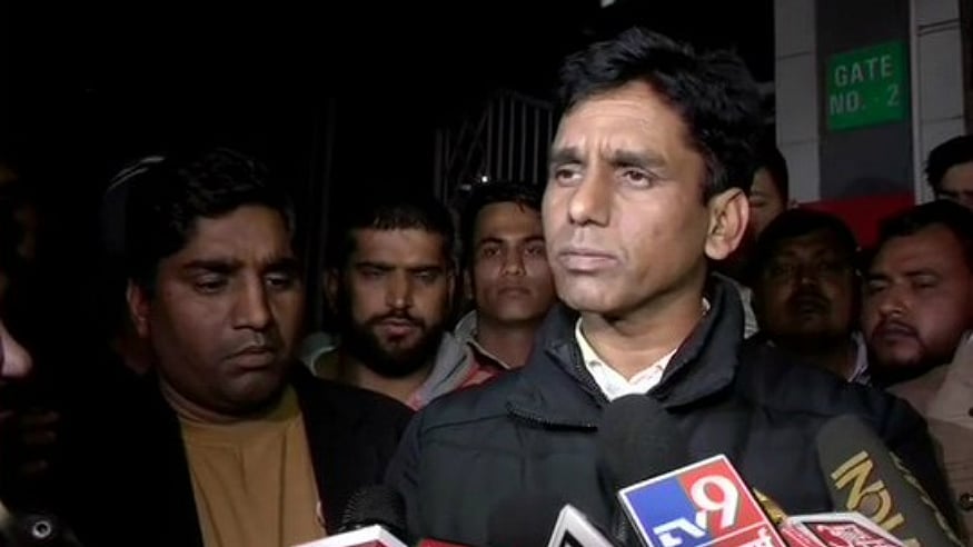 AAP MLA Naresh Yadav speaks to media after the attack (Photo Courtesy: social media)
