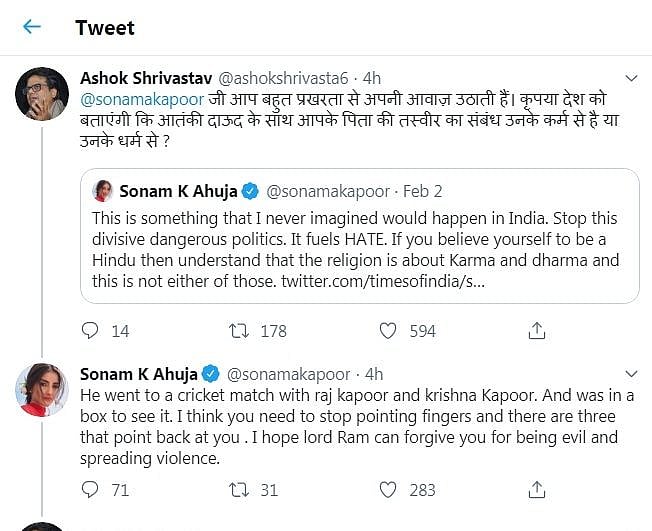 Actress Sonam Kapoor trolled for her tweet about Shaheen Bagh gives befitting reply to journalist