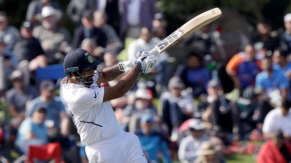 Indias Hanuma Vihari plays at the ball on day one of the second cricket test between New Zealand and India at Hagley Oval in Christchurch, New Zealand (PTI)