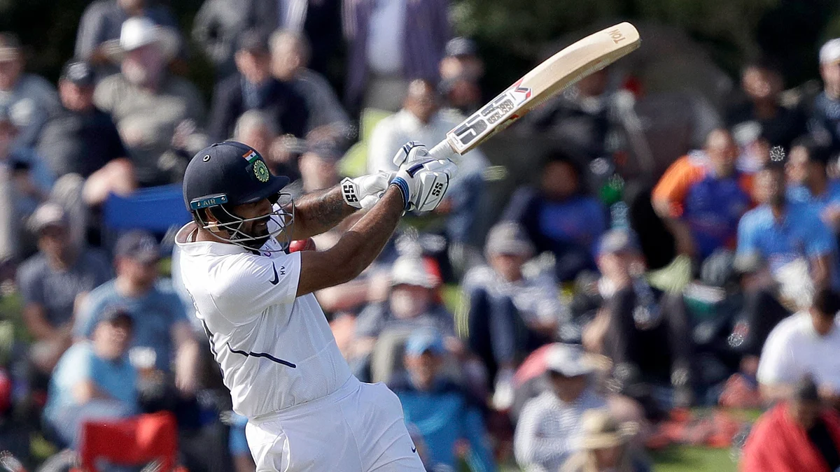 Indias Hanuma Vihari plays at the ball on day one of the second cricket test between New Zealand and India at Hagley Oval in Christchurch, New Zealand (PTI)