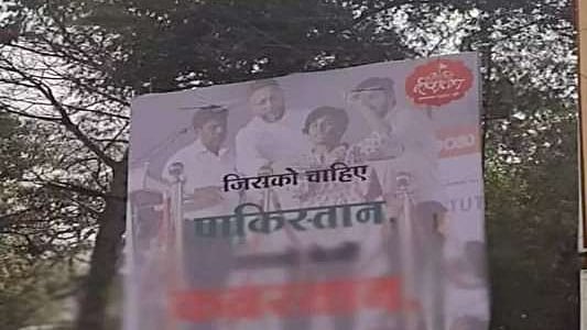 Hoarding with communal threat on Pune road creates flutter