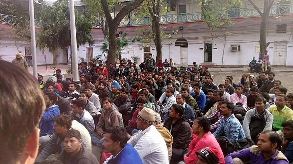 Detained protesters at the police station (Photo courtesy: Twitter)