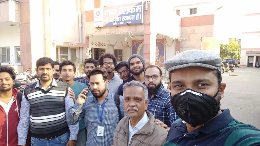 Students after they were released from the Welcome police station