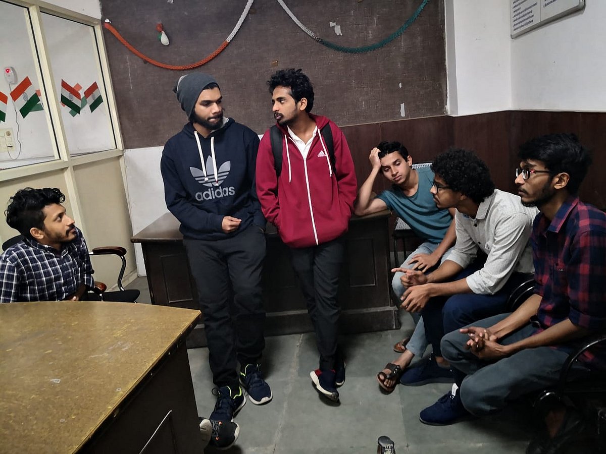 Students in the police station (NH Photo)