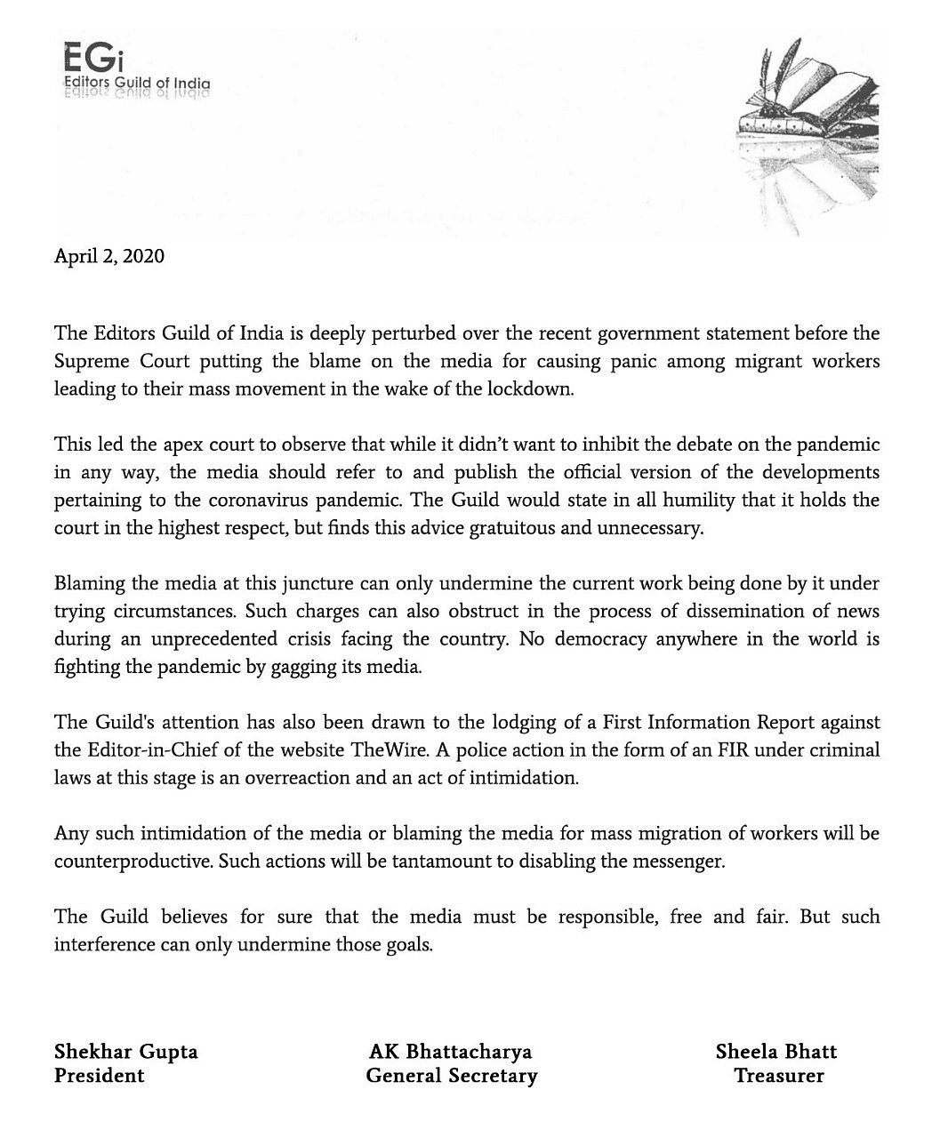 Editors Guild issues statement, says SC advice ‘gratuitous and unnecessary’