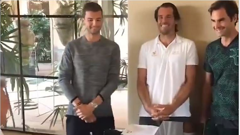 Roger Federer, Novak Djokovic, Tommy Haas and Grigor Dimitrov (Photo Courtesy: Twitter)