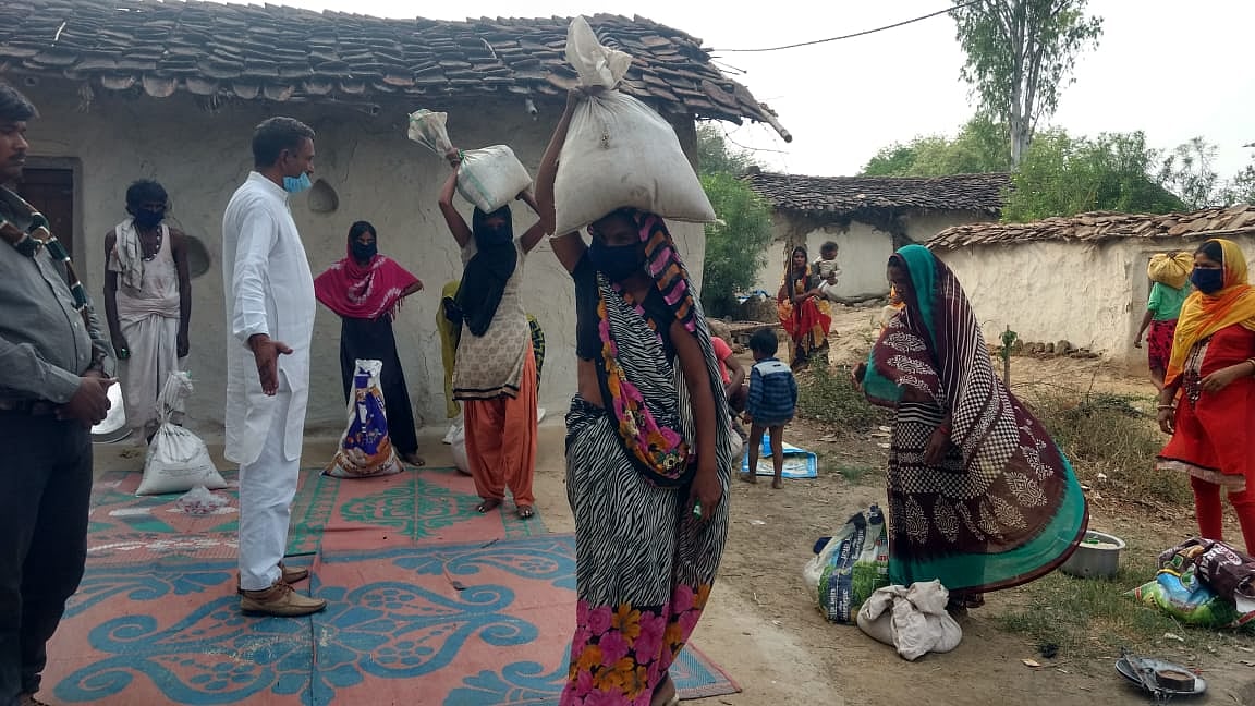 Villagers in Rajaram Ka Purvawho have run out of foodgrains