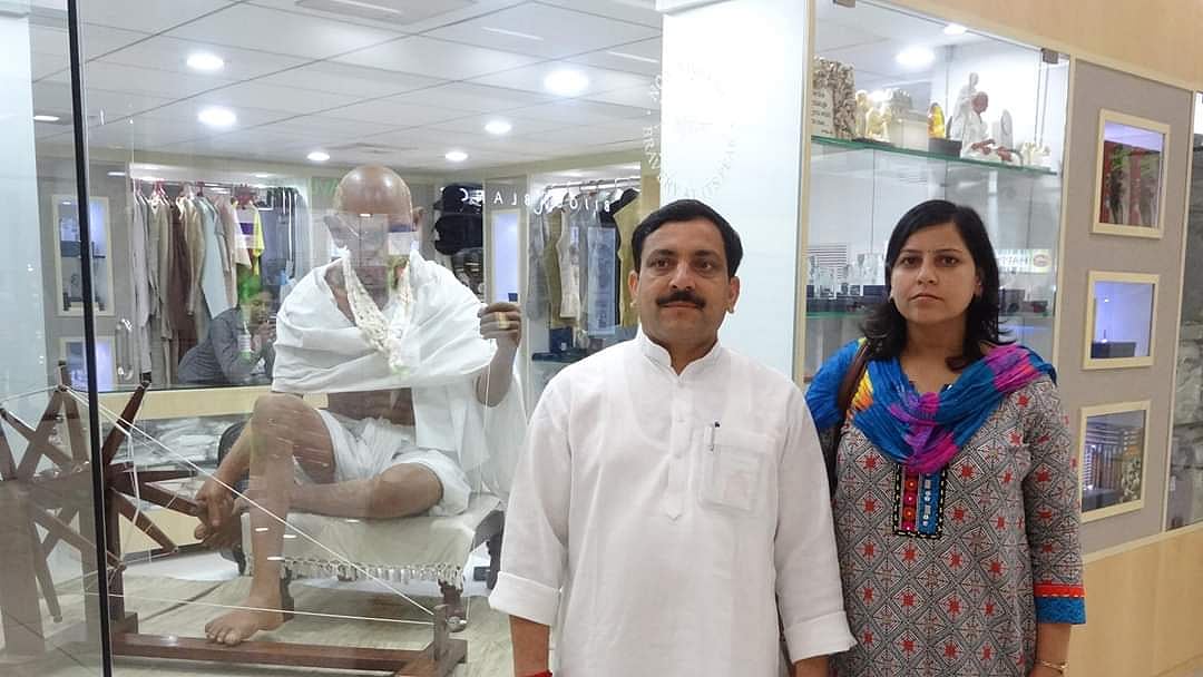 Former Uttar Pradesh minister Kuldeep Ujjwal with wife Anshu