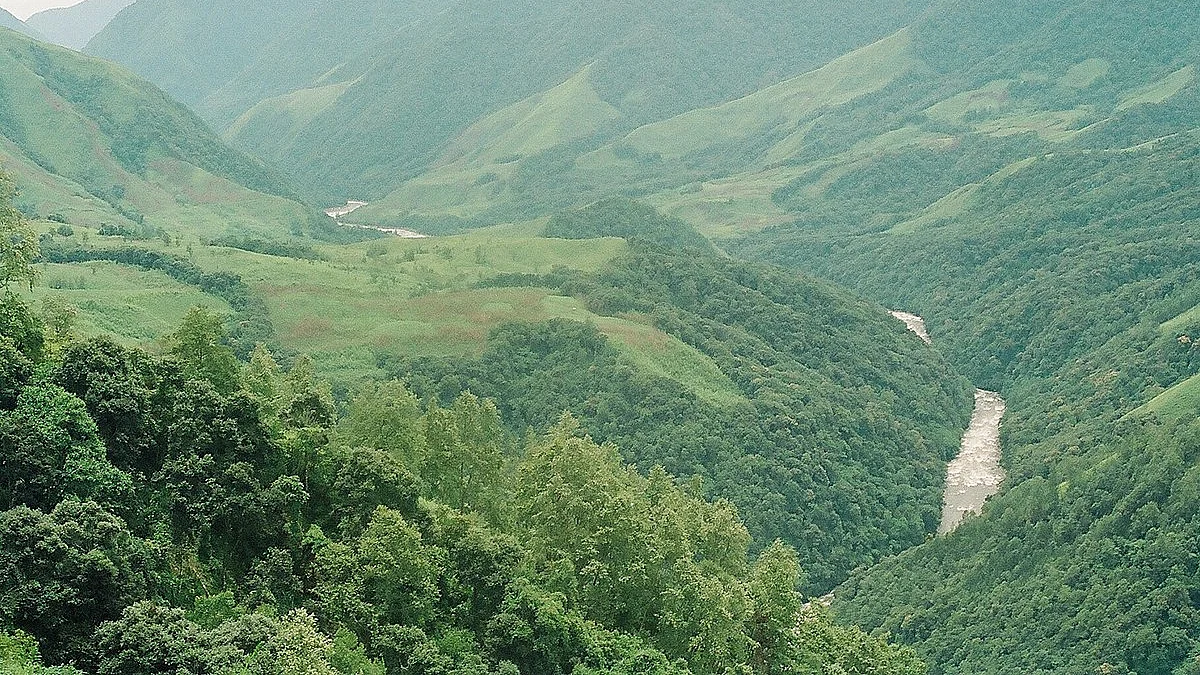 An&nbsp; aerial view of the Dibang Valley