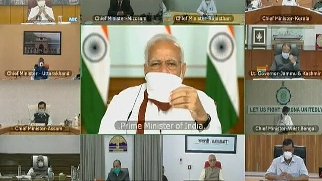 Prime Minister Narendra Modi interacted via video-conference with Chief Ministers (Photo courtesy- social media)