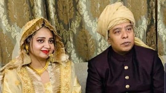 The newly wed couple Ustad Wasifuddin Dagar and Zainab