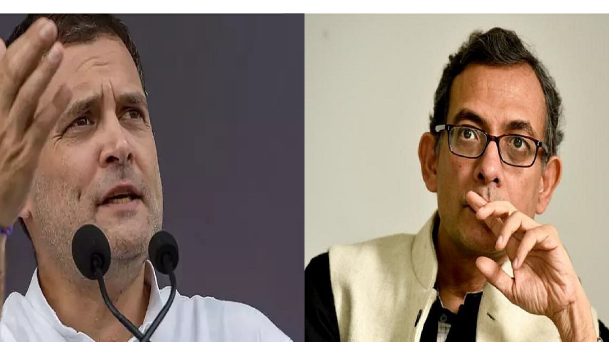 Congress leader Rahul Gandhi and Nobel laureate Abhijeet Banerjee