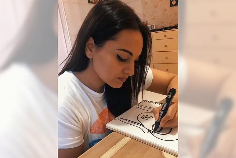 Sonakshi Sinha explores her love for drawing faces, as she auctions paintings