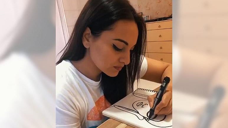Sonakshi Sinha explores her love for drawing faces, as she auctions paintings
