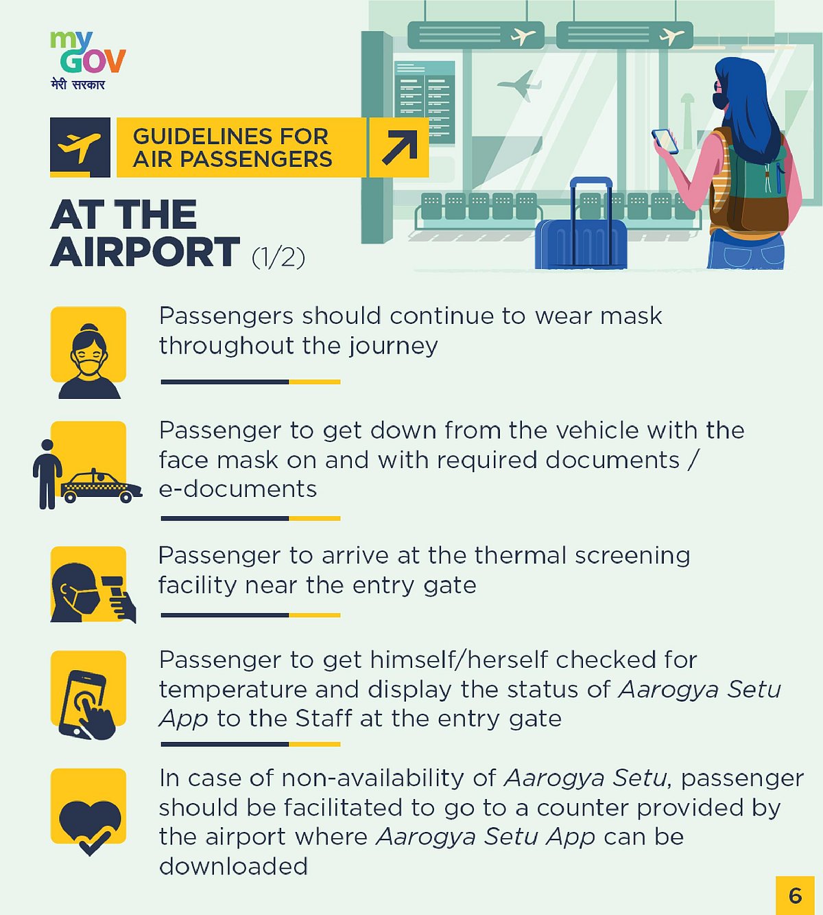 Main guidelines for domestic flights: People in containment zone not allowed air travel 